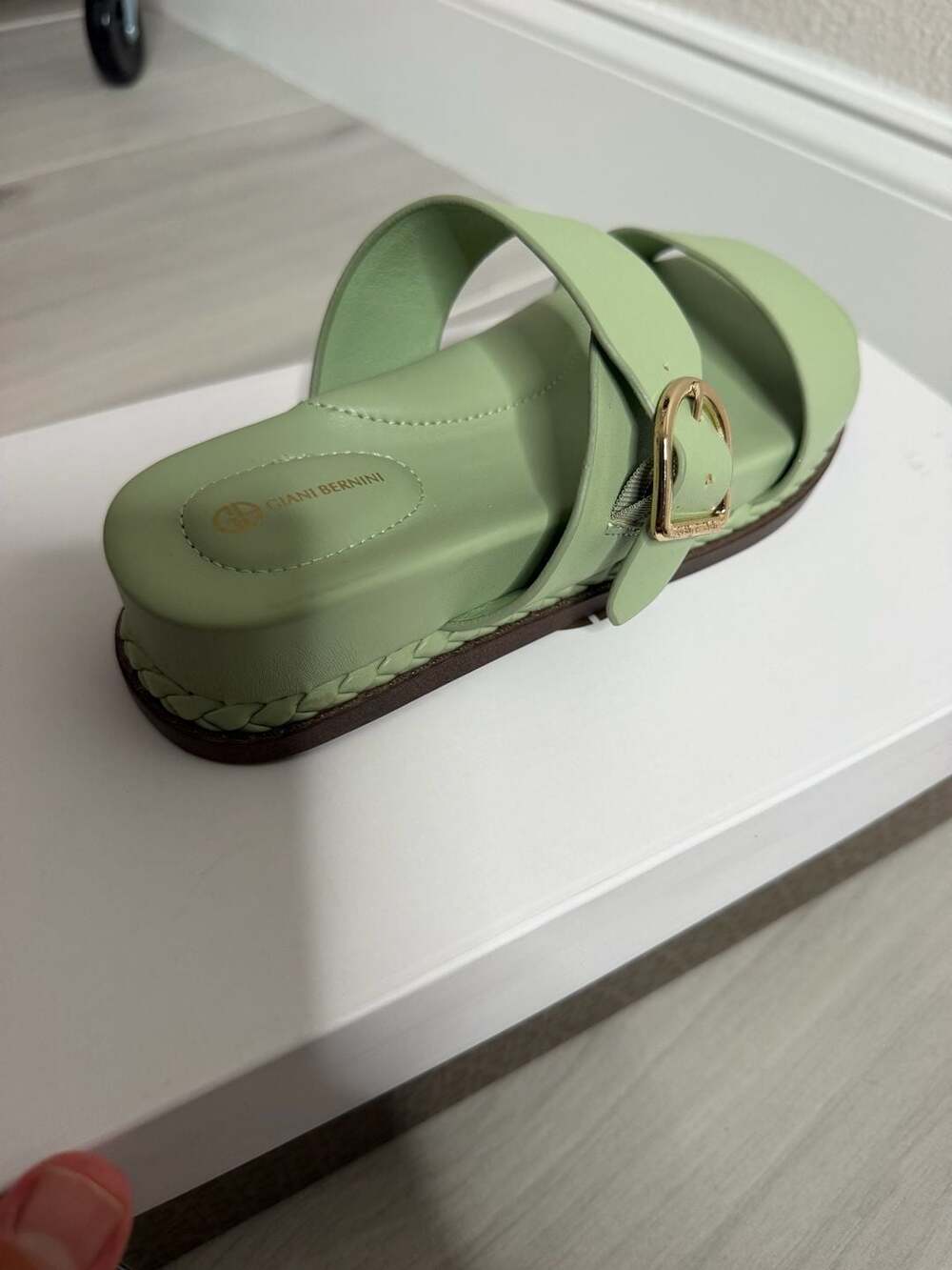 Giani Bernini GianaaP Double Band Slide Sandals Tender Green Retail $70 - Picture 6 of 10